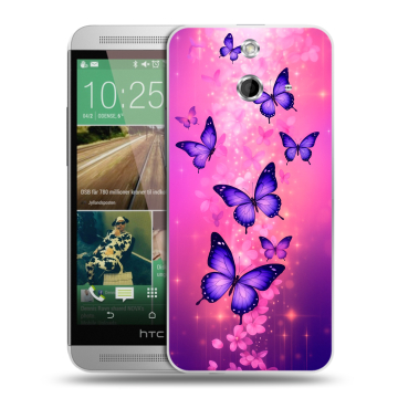 Пластиковый чехол на HTC One E8 с принтом Бабочки