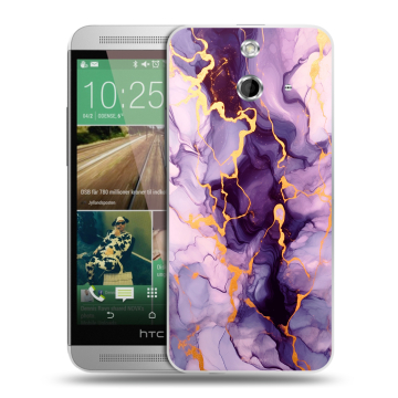 Пластиковый чехол на HTC One E8 с принтом Мрамор