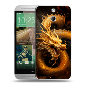 Пластиковый чехол на HTC One E8 с принтом Золотой дракон
