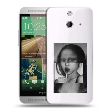 Пластиковый чехол на HTC One E8 с принтом Мона Лиза