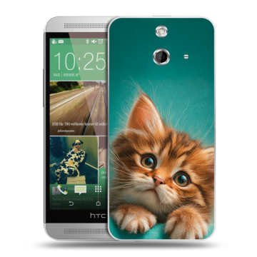Пластиковый чехол на HTC One E8 с принтом котенок Пластиковый чехол на HTC One E8 с принтом котенок