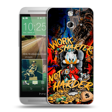 Пластиковый чехол на HTC One E8 с принтом Дональд Дак Деньги Пластиковый чехол на HTC One E8 с принтом Дональд Дак Деньги