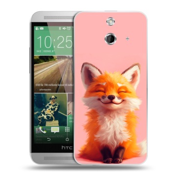 Пластиковый чехол на HTC One E8 с принтом милая лиса