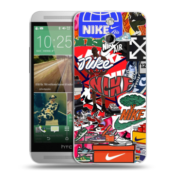 Пластиковый чехол на HTC One E8 с принтом Найк Nike яркий