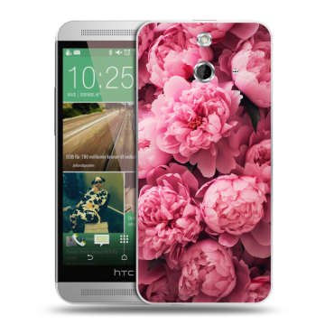Пластиковый чехол на HTC One E8 с принтом цветы пионы