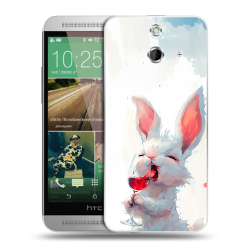 Пластиковый чехол на HTC One E8 с принтом кролик зайчик