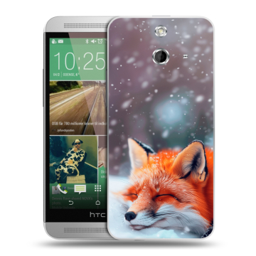 Пластиковый чехол на HTC One E8 с принтом лиса