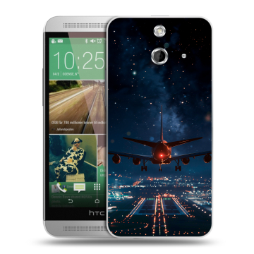 Пластиковый чехол на HTC One E8 с принтом самолет