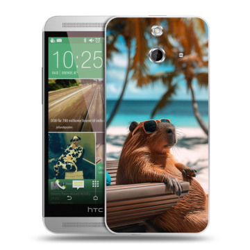 Пластиковый чехол на HTC One E8 с принтом Капибара Пластиковый чехол на HTC One E8 с принтом Капибара