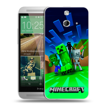 Пластиковый чехол на HTC One E8 с принтом Майнкрафт