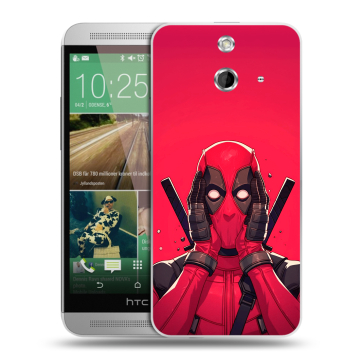 Пластиковый чехол на HTC One E8 с принтом Дедпул Deadpool