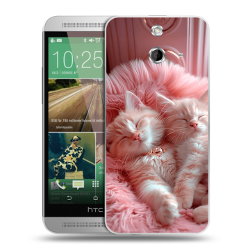 Пластиковый чехол на HTC One E8 с принтом котята котики