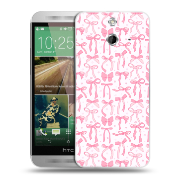 Пластиковый чехол на HTC One E8 с принтом Розовые бантики