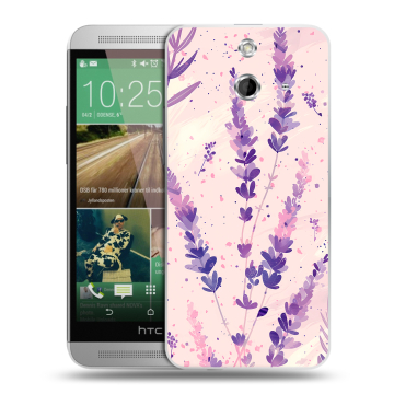 Пластиковый чехол на HTC One E8 с принтом цветы лаванда