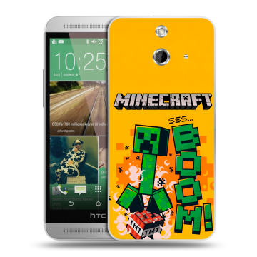 Пластиковый чехол на HTC One E8 с принтом Майнкрафт Minecraft