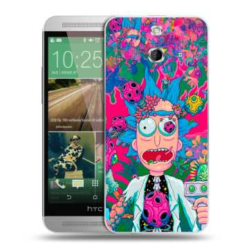 Пластиковый чехол на HTC One E8 с принтом Рик и Морти Rick Morty