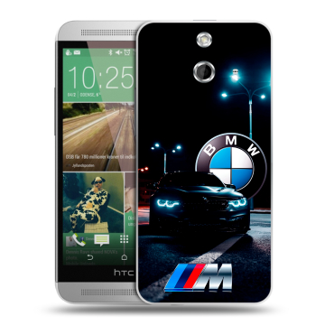 Пластиковый чехол на HTC One E8 с принтом БМВ BMW