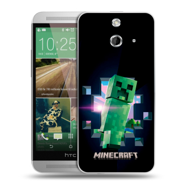 Пластиковый чехол на HTC One E8 с принтом Майнкрафт Minecraft