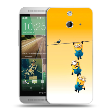 Пластиковый чехол на HTC One E8 с принтом Миньоны