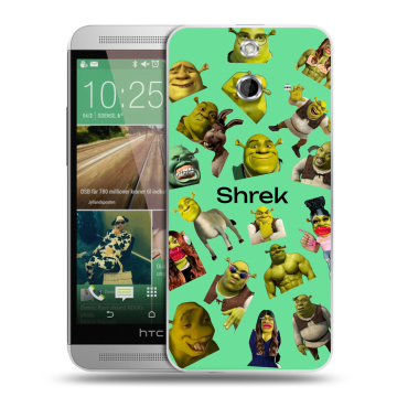 Пластиковый чехол на HTC One E8 с принтом Шрек Shrek