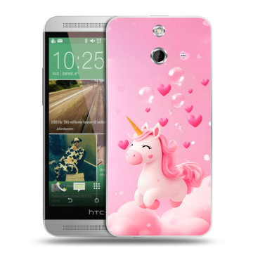 Пластиковый чехол на HTC One E8 с принтом Единорог Пластиковый чехол на HTC One E8 с принтом Единорог