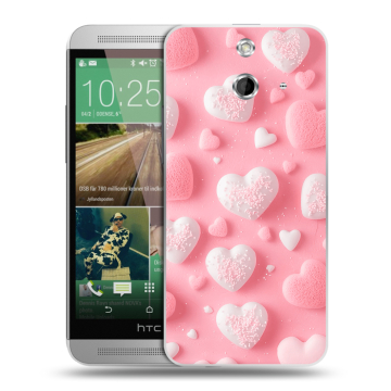 Пластиковый чехол на HTC One E8 с принтом Сердечки Пластиковый чехол на HTC One E8 с принтом Сердечки