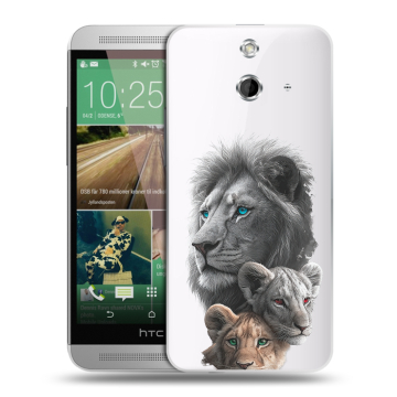 Пластиковый чехол на HTC One E8 с принтом Львы