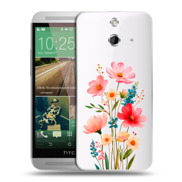 Пластиковый чехол на HTC One E8 с принтом Цветы