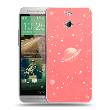 Пластиковый чехол на HTC One E8 с принтом Розовый космос