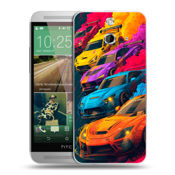 Пластиковый чехол на HTC One E8 с принтом Тачки