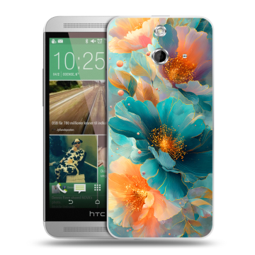 Пластиковый чехол на HTC One E8 с принтом Цветы