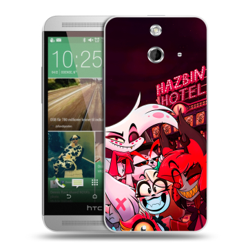 Пластиковый чехол на HTC One E8 с принтом Hazbin Hotel Отель Хазбин