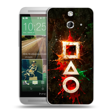 Пластиковый чехол на HTC One E8 с принтом Squid Game Игра кальмара