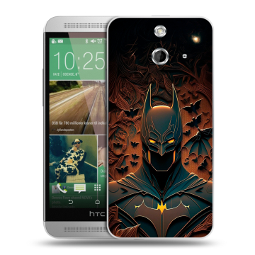 Пластиковый чехол на HTC One E8 с принтом Batman Бэтмен Пластиковый чехол на HTC One E8 с принтом Batman Бэтмен