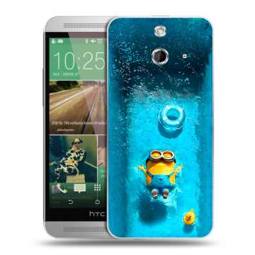 Пластиковый чехол на HTC One E8 с принтом Миньоны