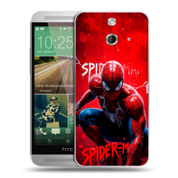 Пластиковый чехол на HTC One E8 с принтом Spiderman Человек паук