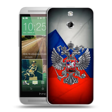 Пластиковый чехол на HTC One E8 с принтом Флаг России Пластиковый чехол на HTC One E8 с принтом Флаг России