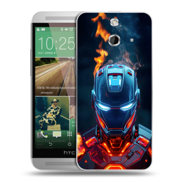 Пластиковый чехол на HTC One E8 с принтом IronMan Железный человек