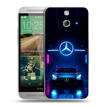 Пластиковый чехол на HTC One E8 с принтом Mercedes Мерседес Пластиковый чехол на HTC One E8 с принтом Mercedes Мерседес