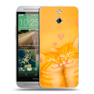 Пластиковый чехол на HTC One E8 с принтом Милые котята