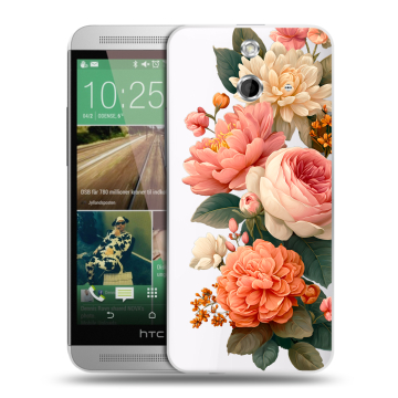 Пластиковый чехол на HTC One E8 с принтом цветы Пластиковый чехол на HTC One E8 с принтом цветы
