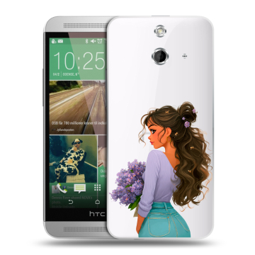 Пластиковый чехол на HTC One E8 с принтом девушка цветы Пластиковый чехол на HTC One E8 с принтом девушка цветы