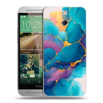 Пластиковый чехол на HTC One E8 с принтом Мрамор блестки Пластиковый чехол на HTC One E8 с принтом Мрамор блестки