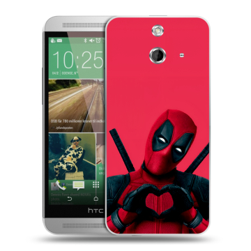 Пластиковый чехол на HTC One E8 с принтом Дедпул Deadpool