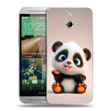 Пластиковый чехол на HTC One E8 с принтом милая панда