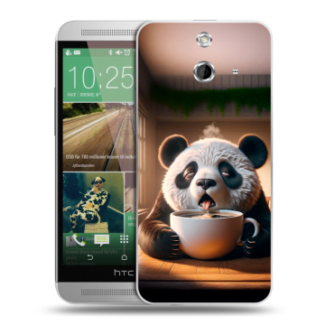 Пластиковый чехол на HTC One E8 с принтом смешная панда