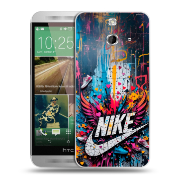 Пластиковый чехол на HTC One E8 с принтом Nike Найк