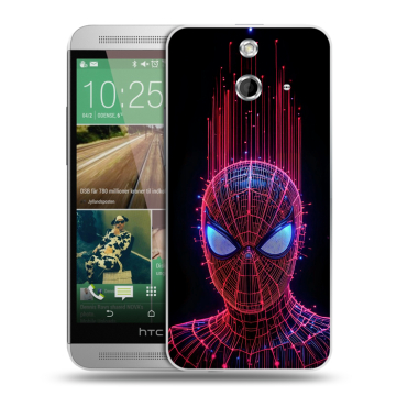 Пластиковый чехол на HTC One E8 с принтом Spiderman Человек паук