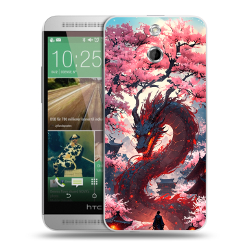 Пластиковый чехол на HTC One E8 с принтом Дракон Японский