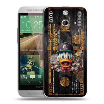 Пластиковый чехол на HTC One E8 с принтом Дональд Дак Доллар